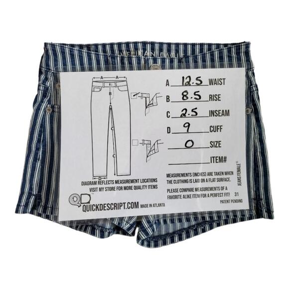 American Eagle Stripped Jean Shorts. Size 0. Blue & White - Picture 10 of 10
